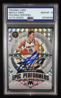 Nikola Jokic Signed 2021-22 Panini Mosaic Epic Performers #3 (PSA | Auto Grade PSA 10) at PristineAuction.com