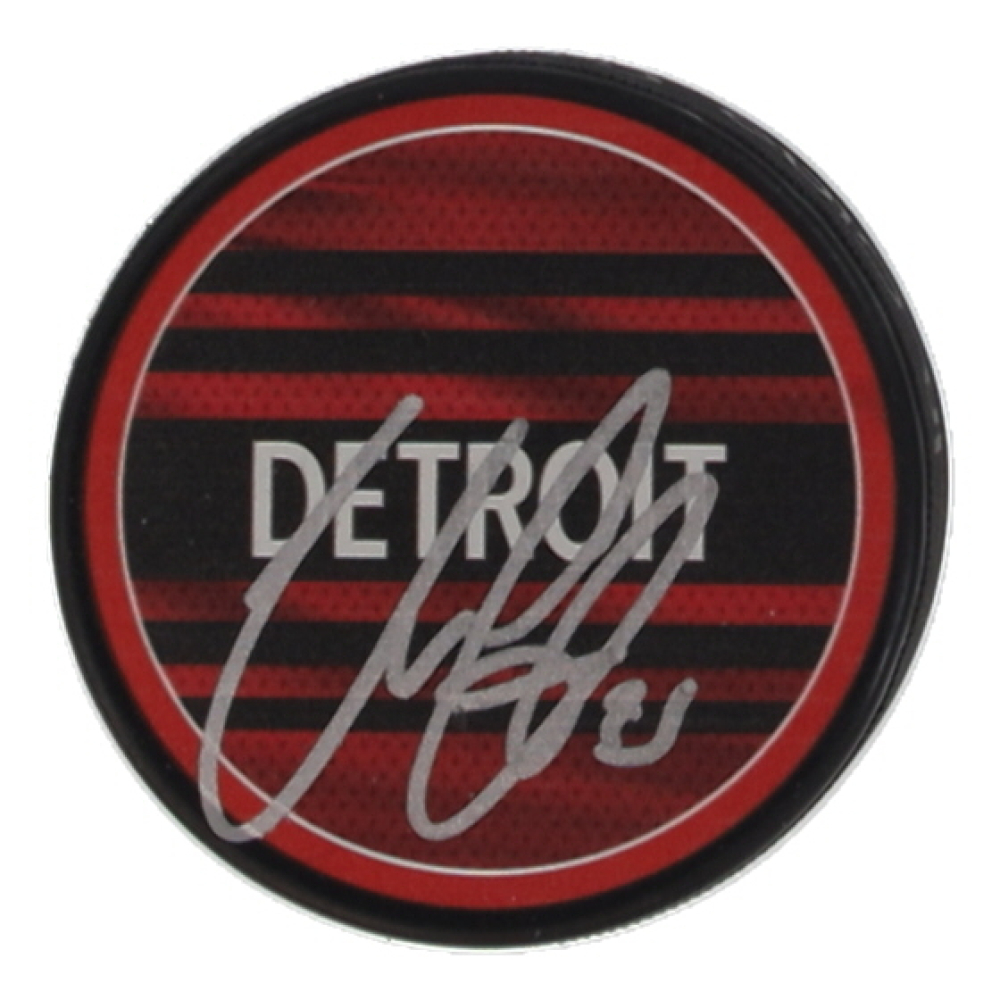 Ville Husso Signed Red Wings Logo Hockey Puck (JSA) at PristineAuction.com