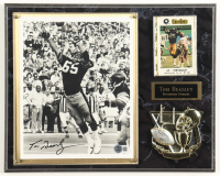 Tom Beasley Signed Steelers Photo Plaque With 1982 Kiwanis Club Trading Card (Beckett) at PristineAuction.com