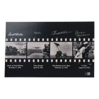 "WWII Legendary from Begining to End" LE 12x18 Photo Signed by Donald Stratton, Richard E. Cole, Hershel Williams & George Mendonsa (Beckett) at PristineAuction.com