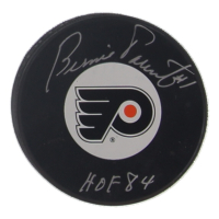 Bernie Parent Signed Flyers Logo Hockey Puck Inscribed "HOF 84" (Beckett) at PristineAuction.com