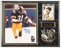 Donnie Shell Signed Steelers Photo Plaque With 1981 Topps Trading Card (Beckett) at PristineAuction.com