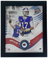 Josh Allen LE Bills Custom Framed Photo Display with Football Piece (Fanatics) at PristineAuction.com