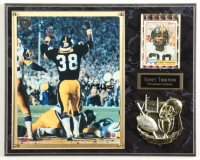 Sidney Thornton Signed Steelers Photo Plaque With 1981 Topps Trading Card (Beckett) at PristineAuction.com