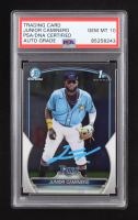 Junior Caminero Signed 2023 Bowman Chrome Prospects #BCP61 RC (PSA | Auto Grade PSA 10) at PristineAuction.com