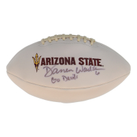 Darren Woodson Signed Arizona State Sun Devils Logo Football Inscribed "Go Devils" (Beckett) at PristineAuction.com