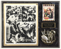 Terry Hanratty Signed Steelers Photo Plaque With 1976 Topps Trading Card (Beckett) at PristineAuction.com
