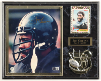 Joe Greene Signed Steelers Photo Plaque With 1981 Topps Trading Card (Beckett) at PristineAuction.com