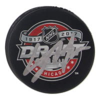 Casey Mittelstadt Signed 2017 NHL Draft Logo Hockey Puck (Beckett) at PristineAuction.com