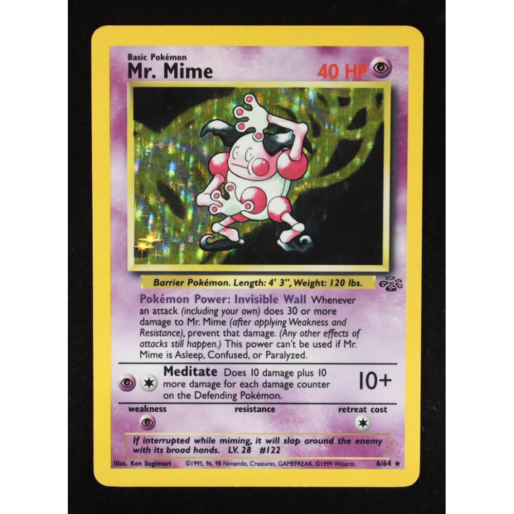 Mr. Mime Pokemon 1999 Jungle #6 Holo at PristineAuction.com