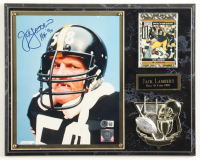 Jack Lambert Signed Steelers Photo Plaque With 1990 Pro Set Trading Card (Beckett) at PristineAuction.com