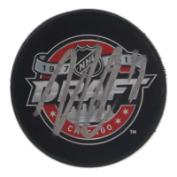 Nico Hischier Signed 2017 NHL Draft Logo Hockey Puck (Beckett) at PristineAuction.com