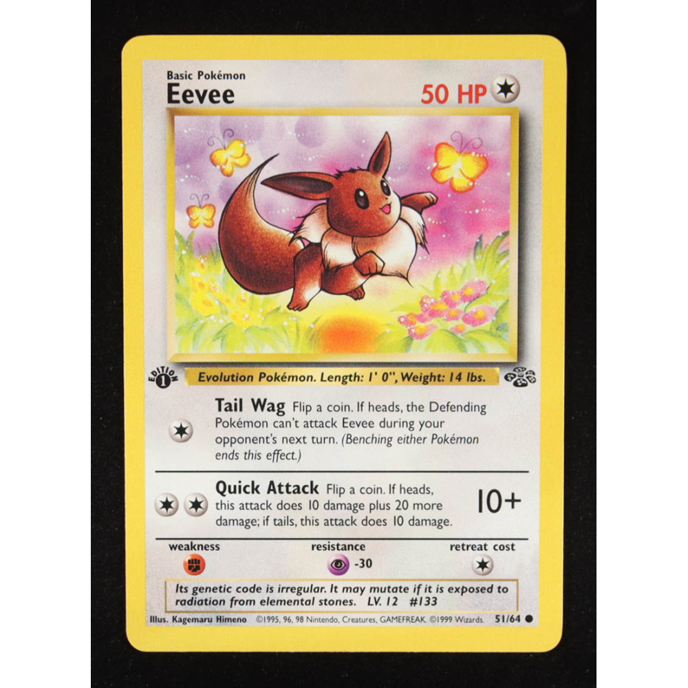 Eevee 1999 Pokemon Jungle 1st Edition #51 at PristineAuction.com