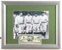 Babe Ruth, Lou Gehrig & Murderer's Row Custom Framed Photo Display with Merrick Mint Uncirculated 2017 $2 Bank Note (Merrick Mint) at PristineAuction.com