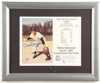 Phil Rizzuto Signed Yankees Custom Framed Photo Display with Yankees Logo Pin & 1994 HOF Induction Card (PSA) at PristineAuction.com
