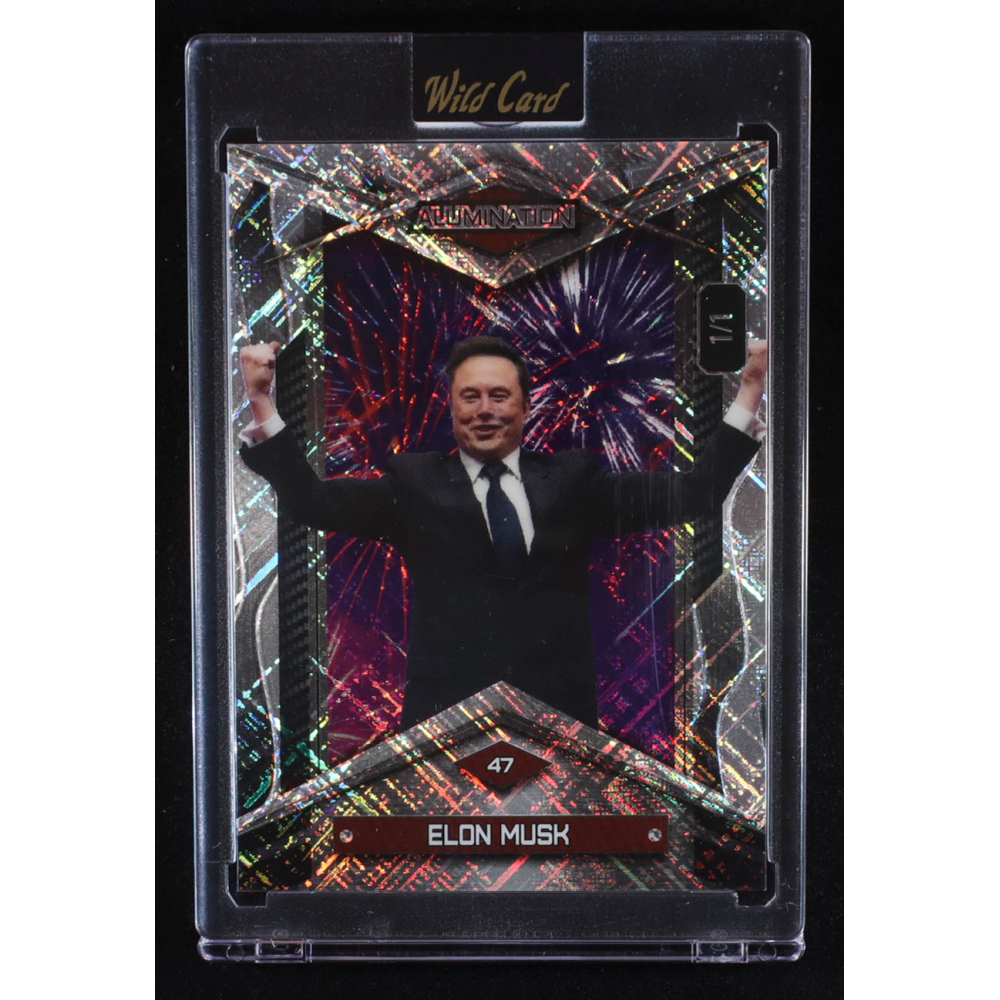 Elon Musk 2025 Wild Card Alumination Trump Inauguration Fireworks Cross Hatch #FWBCSPEM #1/1 at PristineAuction.com