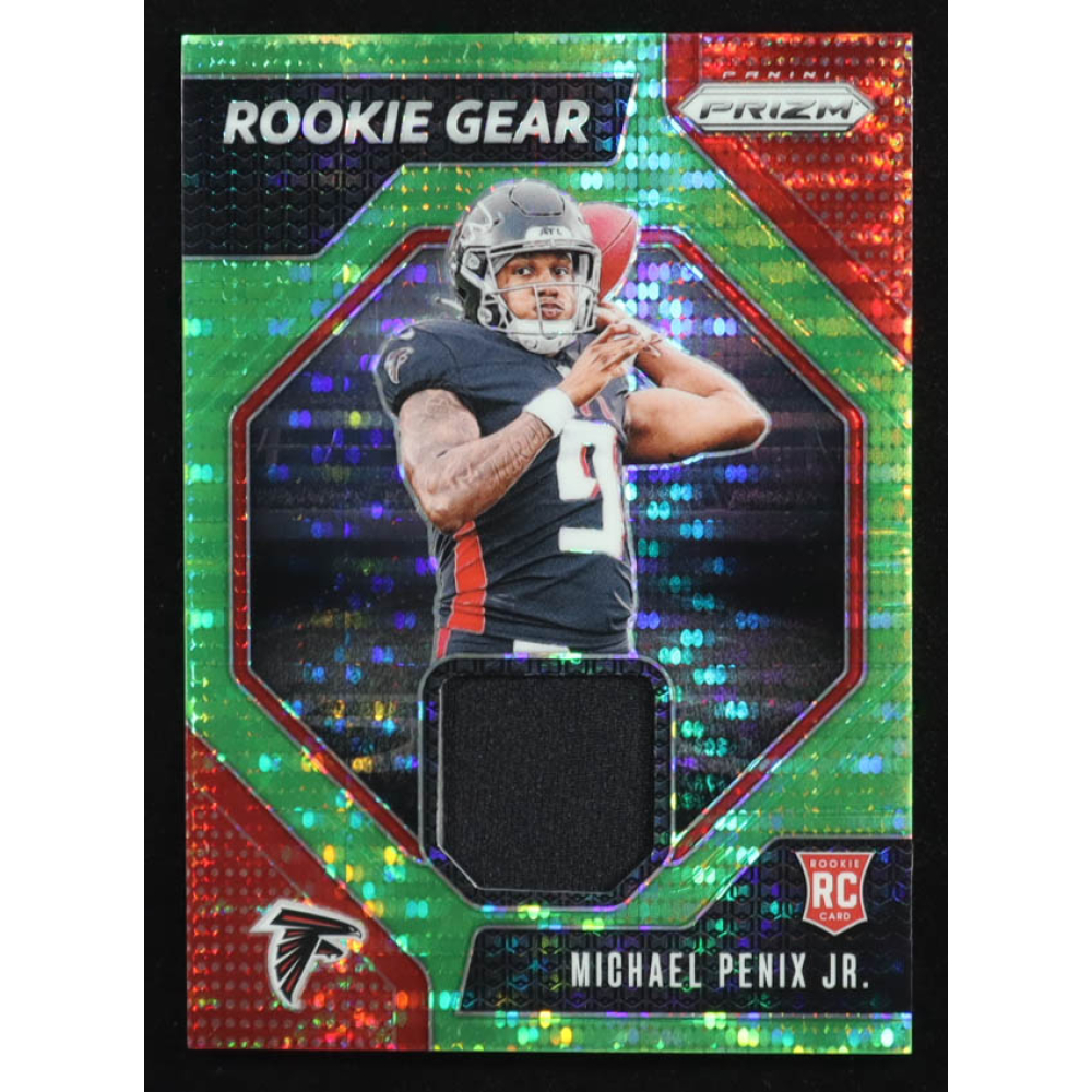 Michael Penix Jr. 2024 Panini Prizm Rookie Gear Neon Green Pulsar #9 RC at PristineAuction.com