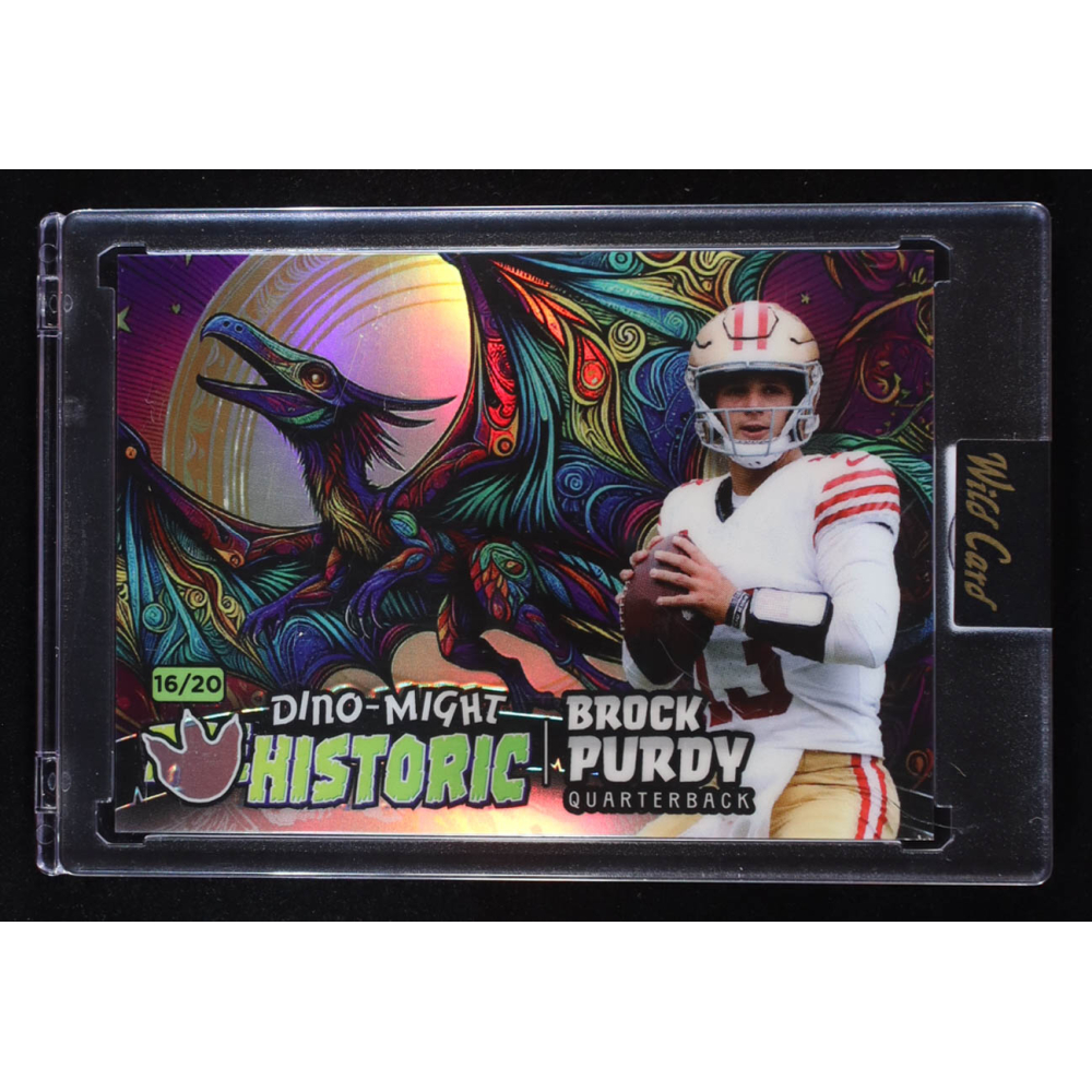 Brock Purdy 2024 Wild Card Alumination Dino-Might Pre-Historic Pterodactyl #PHPTE1BP #16/20 at PristineAuction.com