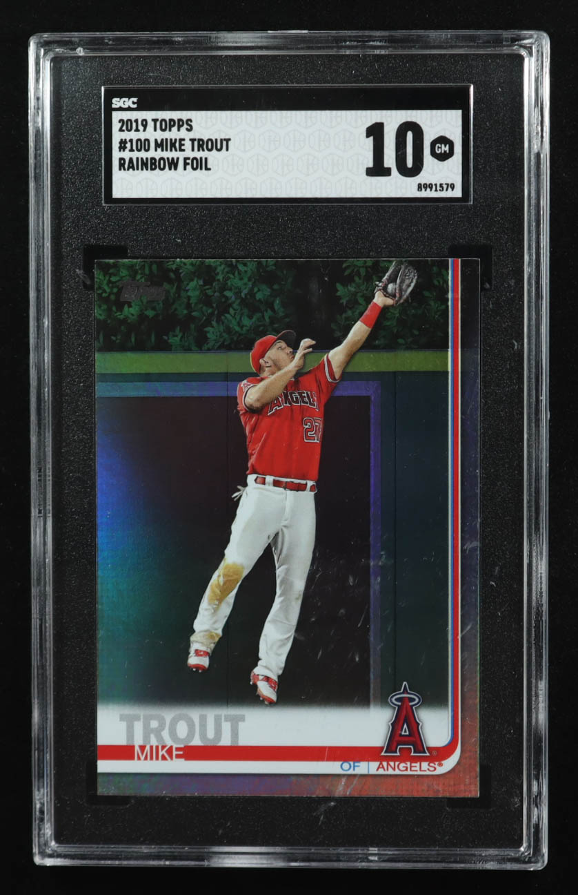 Mike Trout 2019 Topps Rainbow Foil #100 (SGC 10) at PristineAuction.com Mike Trout 2019 Topps Rainbow Foil #100 (SGC 10) at PristineAuction.com