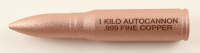 One Kilo 35 Oz. .999 Fine Copper 30MM Replica Autocannon Bullet at PristineAuction.com