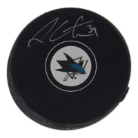 Logan Couture Signed Sharks Logo Hockey Puck (AJ's) at PristineAuction.com