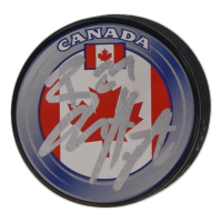Barrett Hayton Signed Team Canada Logo Hockey Puck (Beckett) at PristineAuction.com