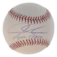 Josh Hamilton Signed OML Baseball Inscribed "4 HR 5/8/12" (MLB) at PristineAuction.com