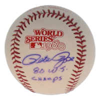 Pete Rose Signed 1980 World Series Logo Baseball Inscribed "'80 WS Champs" (JSA) at PristineAuction.com