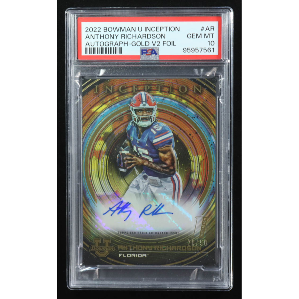 Anthony Richardson 2022-23 Bowman Inception University Autographs Gold ...