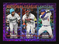 Luis Arraez / Ronald Acuna Jr. / Freddie Freeman LL 2024 Topps Purple Foil #206 at PristineAuction.com