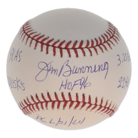 Jim Bunning Signed OML Baseball with Multiple Career Stat Inscriptions (PSA) at PristineAuction.com