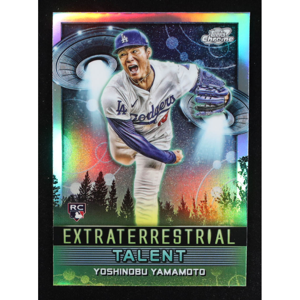 Yoshinobu Yamamoto 2024 Topps Cosmic Chrome Extraterrestrial Talent #ET24 RC at PristineAuction.com