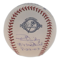 Ron Guidry Signed Yankees 100th Anniversary Commemorative Logo Baseball Inscribed "#49 Retired 8-23-03" (Beckett) at PristineAuction.com