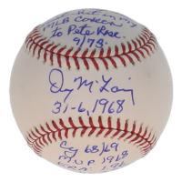 Denny McLain Signed OML Baseball with Multiple Career Stat Inscriptions (PSA) at PristineAuction.com