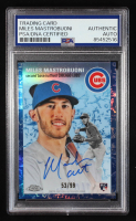 Miles Mastrobuoni 2023 Topps Chrome Platinum Anniversary Autographs Platinum Toile Cream Blue Refractors #CPAMMA #53/99 RC (PSA Authentic) at PristineAuction.com