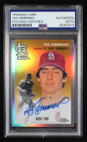 Ted Simmons Signed 2023 Topps Chrome Platinum Anniversary Autographs Refractors #CPATS #035/199 (PSA Authentic) at PristineAuction.com