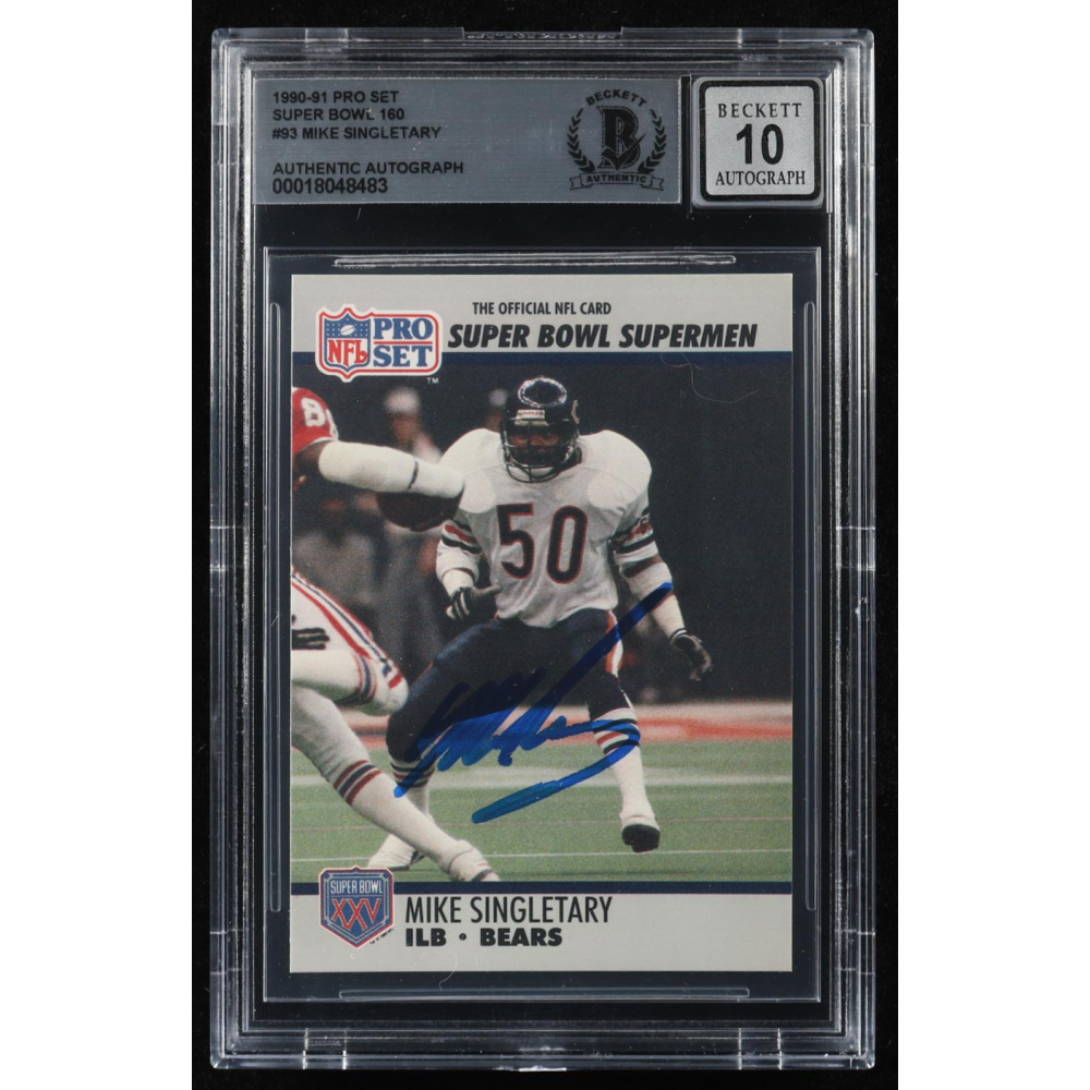 Mike Singletary Signed 1990-91 Pro Set Super Bowl 160 #93 (BGS | Auto 10) at PristineAuction.com