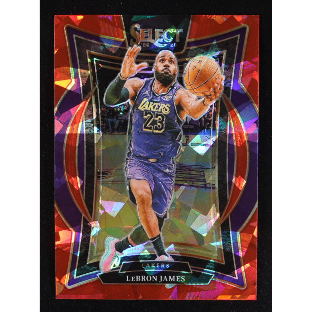 LeBron James 2024-25 Select Red Cracked Ice Prizms #54 at PristineAuction.com