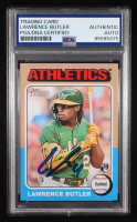 Lawrence Butler Signed 2024 Topps Heritage #148 RC (PSA Authentic) at PristineAuction.com