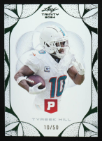 Tyreek Hill 2024 Leaf Trinity Pristine Auction Green #97 #10/50 at PristineAuction.com