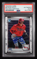 Bryson Stott Signed 2020 Bowman Chrome Prospects #BCP68 RC (PSA Authentic) at PristineAuction.com