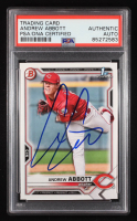 Andrew Abbott Signed 2021 Bowman Draft #BD8 RC (PSA Authentic) at PristineAuction.com