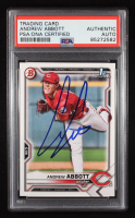 Andrew Abbott Signed 2021 Bowman Draft #BD8 RC (PSA Authentic) at PristineAuction.com