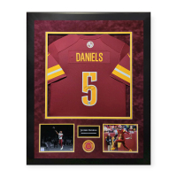 Jayden Daniels Signed Commanders Custom Framed Jersey (Fanatics) at PristineAuction.com