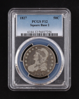 1827 Capped Bust Silver Half Dollar Square Base 2 (PCGS F12) at PristineAuction.com