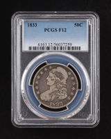 1833 Capped Bust Silver Half Dollar (PCGS F12) at PristineAuction.com