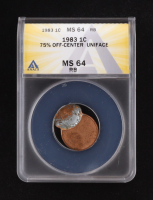Mint Error 1983 Lincoln Cent 75% Off-Center Uniface (ANACS MS64 RB) at PristineAuction.com