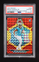Brian Thomas Jr. 2024 Panini Mosaic Choice Fusion Red and Yellow #323 #37/80 RC (PSA 10) at PristineAuction.com