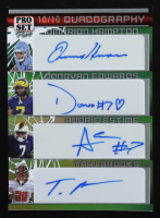 Omarion Hampton / Donovan Edwards / Audric Estime / Tahj Brooks 2023 Leaf Pro Set Pure Quadography Clear Silver #Q2 #10/10 RC at PristineAuction.com