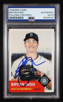 Bryan Woo Signed 2024 Topps Living #791 RC (PSA Authentic) at PristineAuction.com